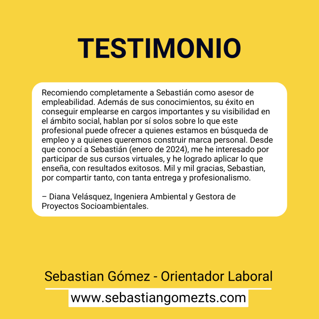 Sebastian Gómez, Trabajador Social y Orientador Laboral